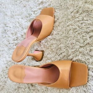Women shoes open toe heel slipper mules heels